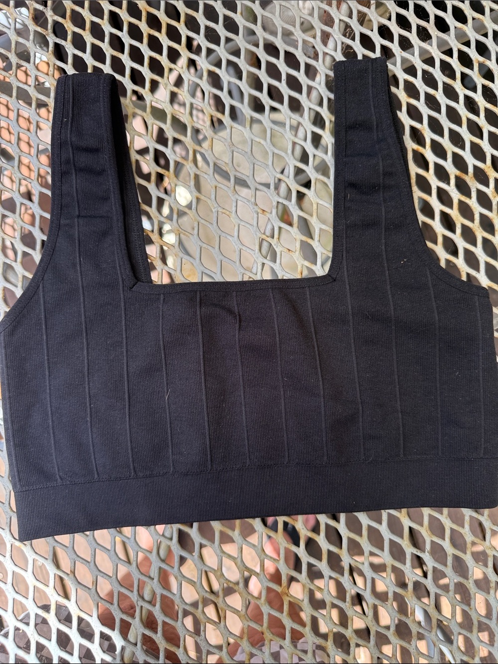 Spiritual Gangster Black Ribbed Sports Bra